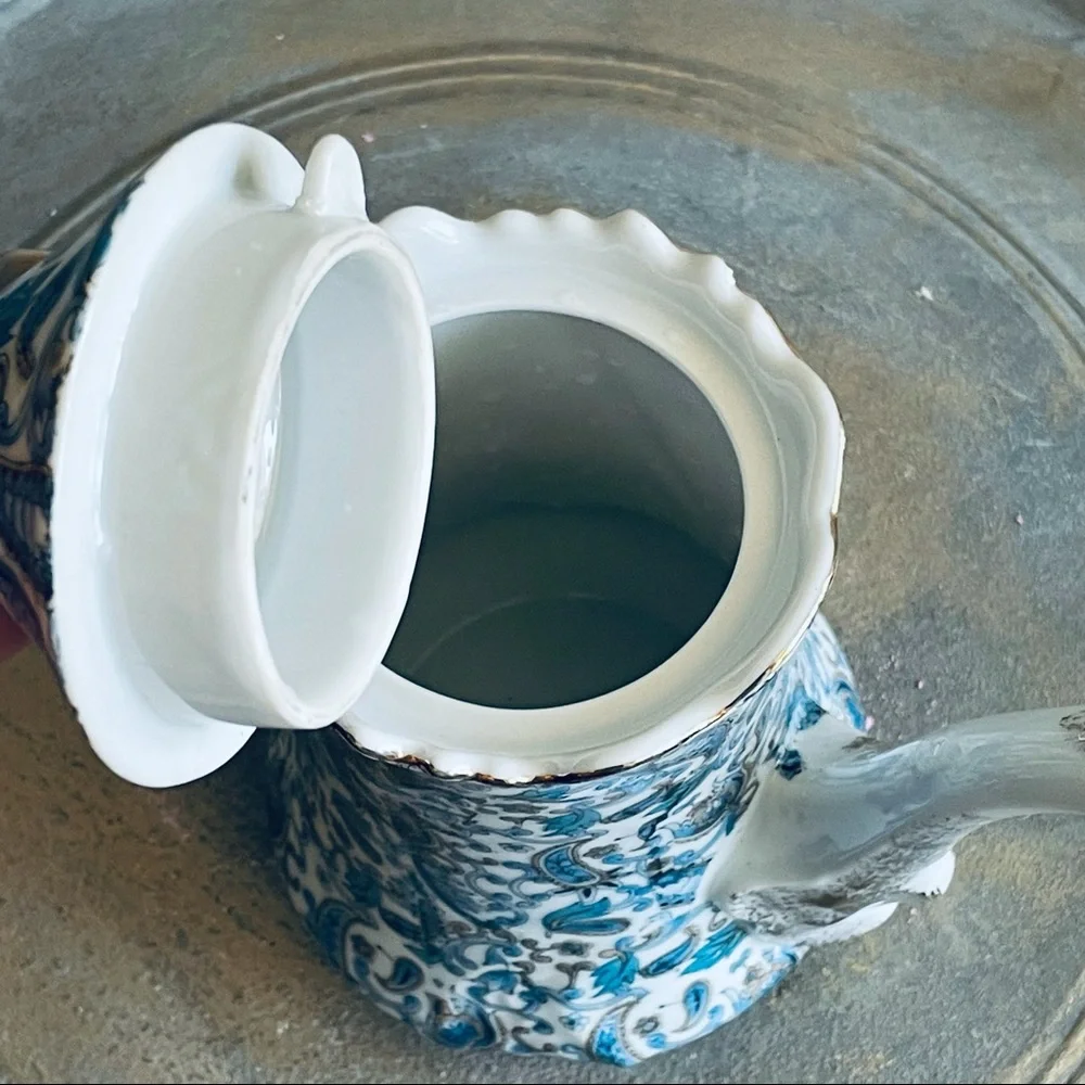 Lefton China Vintage Hand Painted Coffee / Tea  Pot # NE1972
